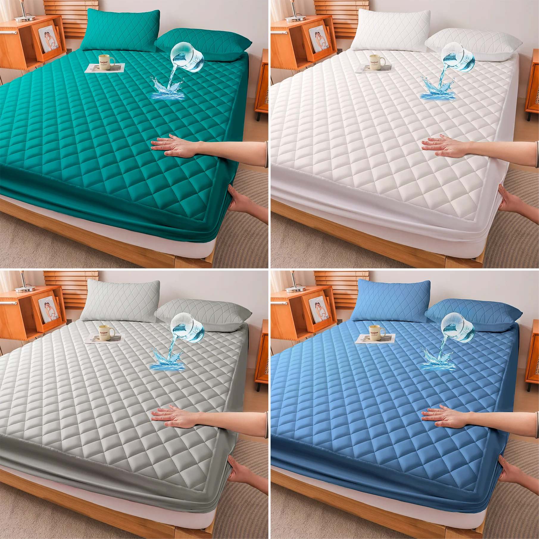 1Pc Waterproof Mattress Protector, thickened skin-friendly