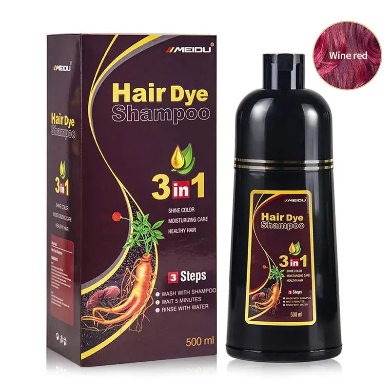 7 Colors 3 In 1 Quick Hair Dye Shampoo Instant Coloring Shampoo Gray White Cover Natural Plant Fast Dye Long Lasting Dye Shampoo