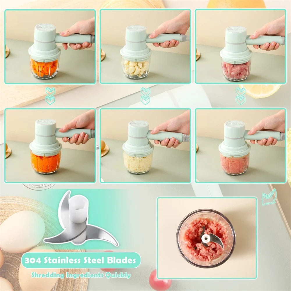 Electric Food Processors Set Portable Blender Mixer Kitchen Tools