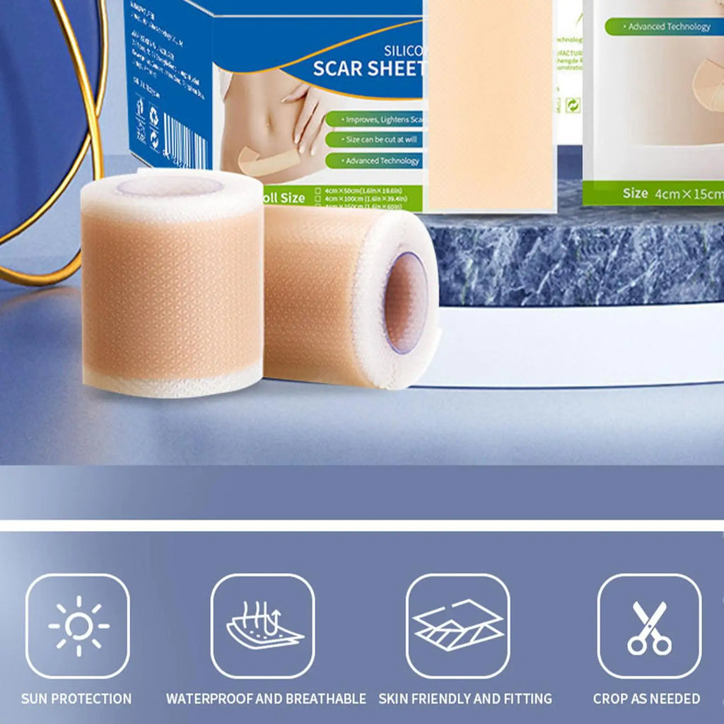 1 Roll Silicone Scar Sheets ,4cm X 50cm Silicone Scar Sheets