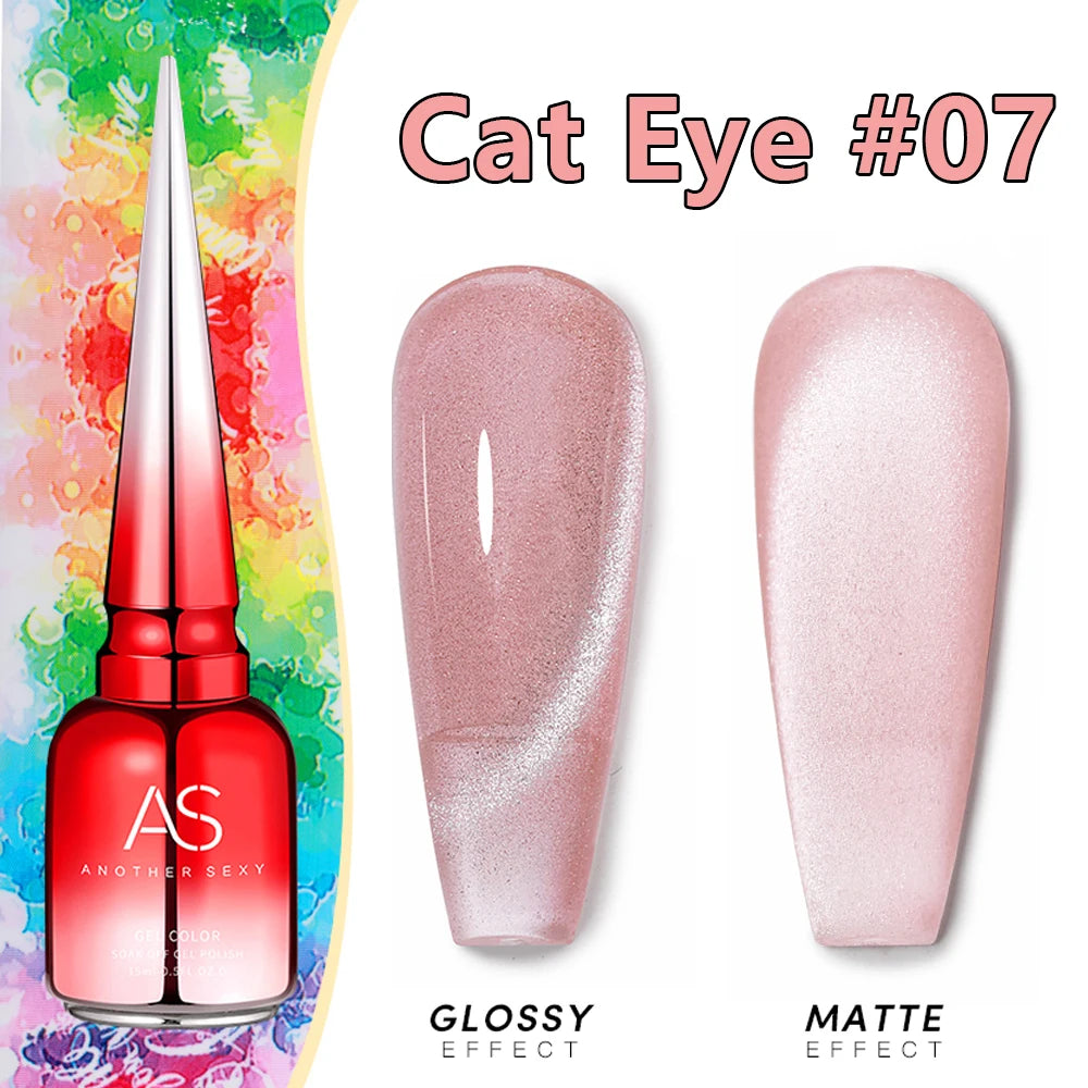 AS 15ml Cat Magnetic Gel Nail Polish Cat Eye Glitter