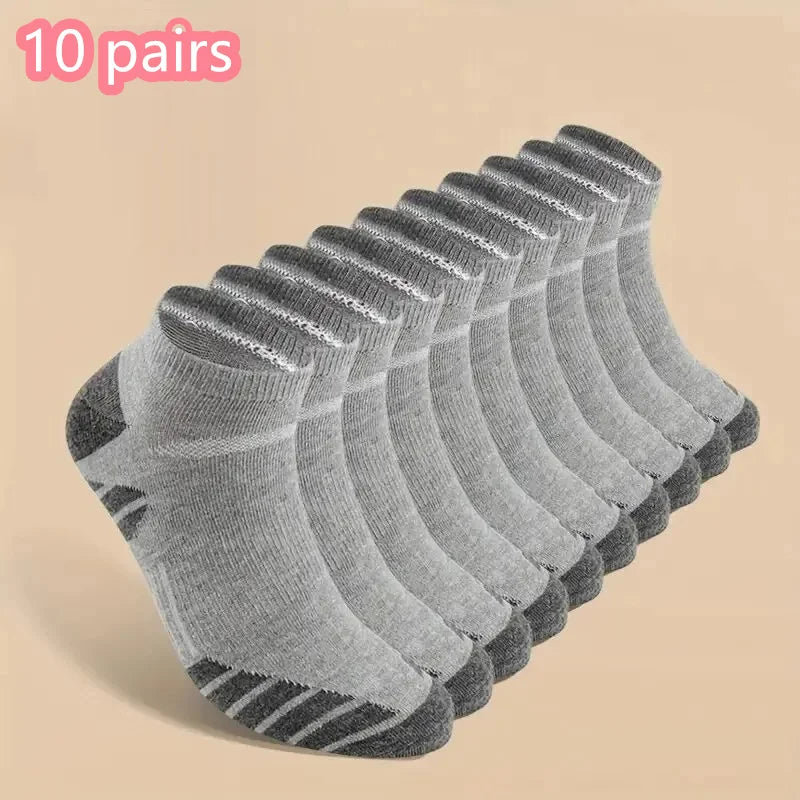1/10/20 Pairs Ankle Athletic Running Socks Cushioned Cotton Breathable Low Cut Sports Tab Socks For Men And Women