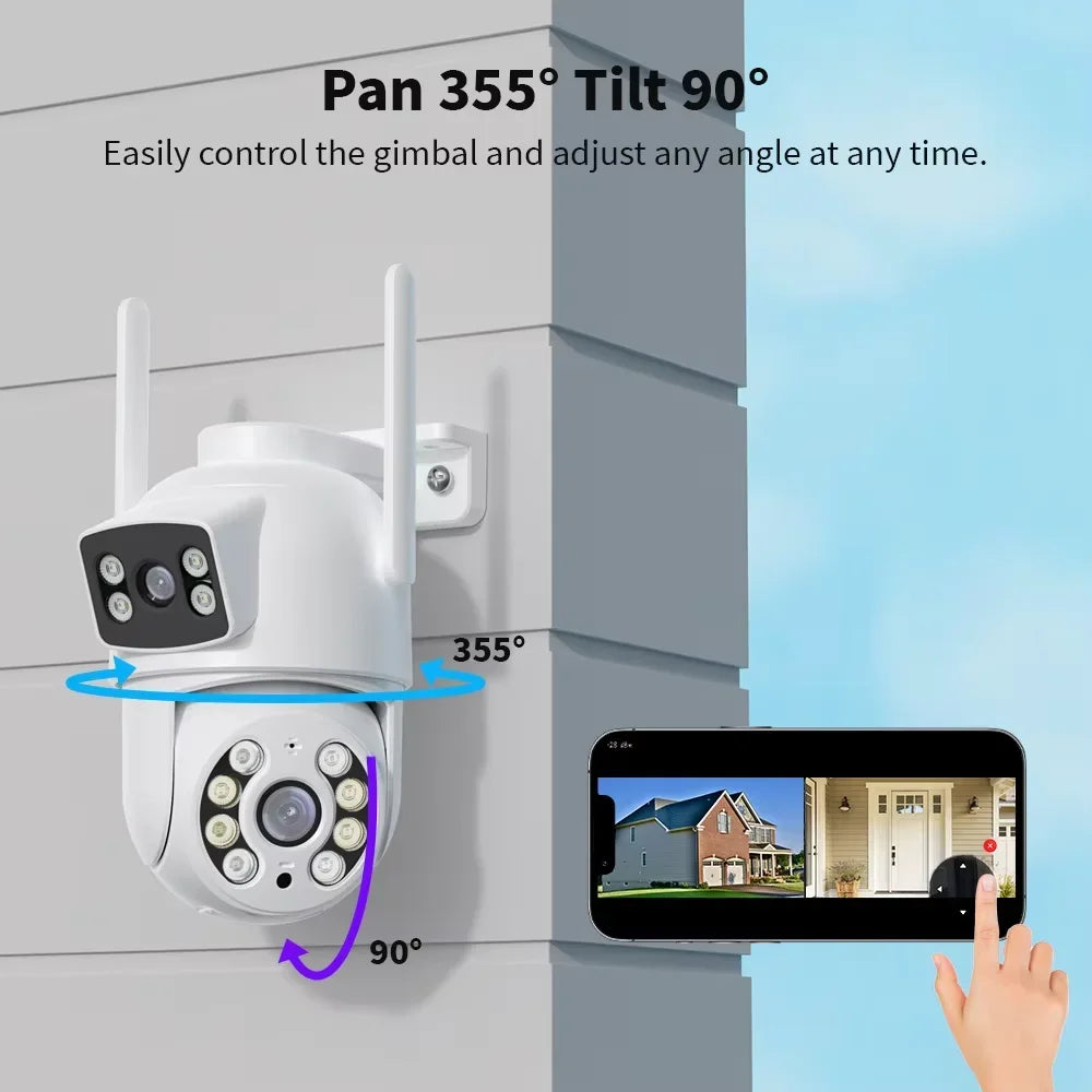8MP 4K Wifi Surveillance Camera Dual Lens Wireless Security