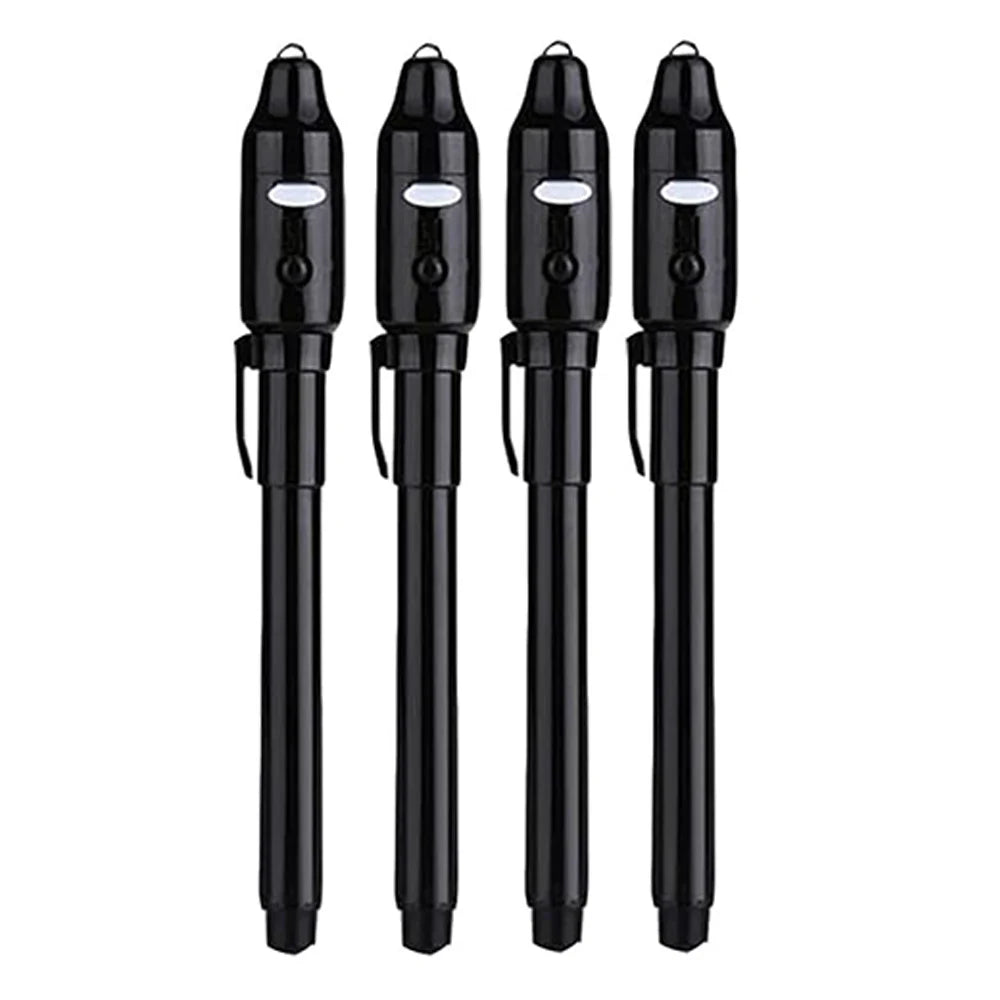 4-12pcs Invisible Ink Pen Spy Pen with UV Light Magic Marker