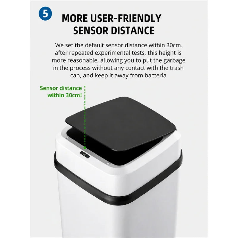 13L Smart Motion Sensor Trash Can Touchless Automatic Waterproof Waste Bin for Kitchen Bathroom Living Room