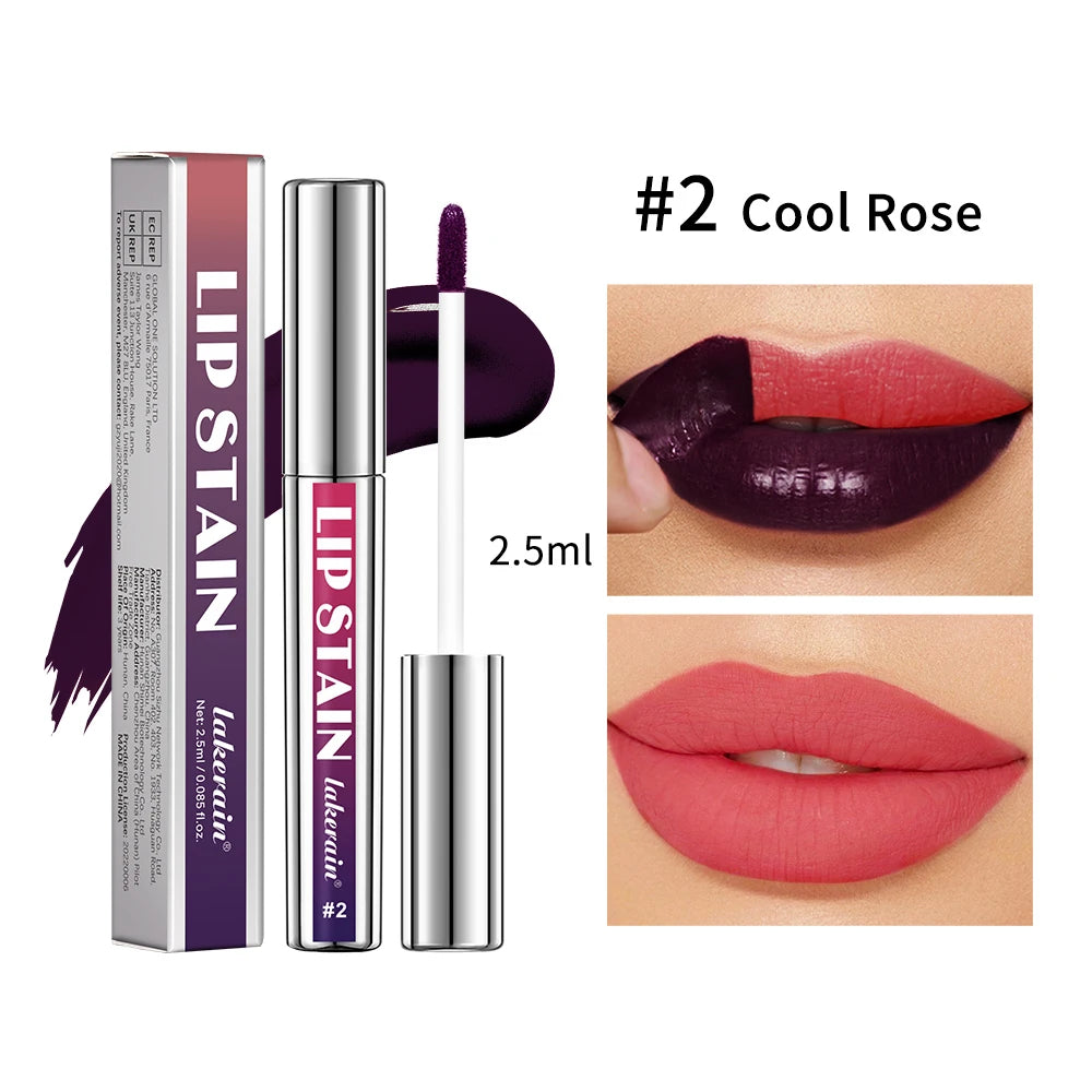 Peel Off Lip Stain Gloss 3 Colors Long Lasting Waterproof Non-stick Cup Lip Glosses Transfer Proof Natural Pink Lip Stain Makeup
