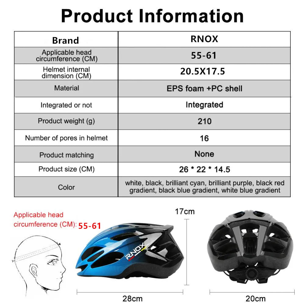 RNOX 2026 New Ultralight Cycling Helmet Cycling Safety Cap Bicycle Helmet for Women Men Racing Bike Equipments  MTB Helmets
