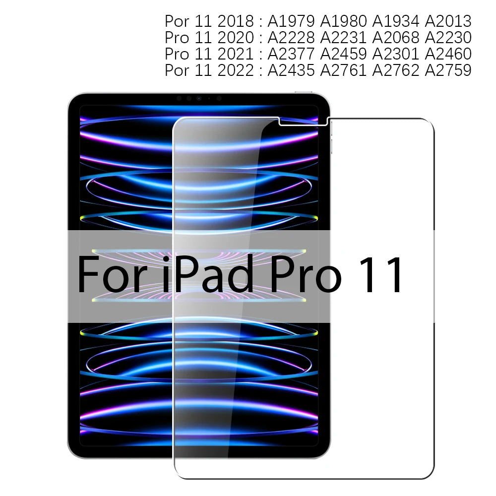 Tempered Glass Screen Protector For iPad A16 Air 13 11 5 4 M3 2025 10th Generation For iPad Pro 12.9 M4 M2 9th 7th Mini 6 7 Film