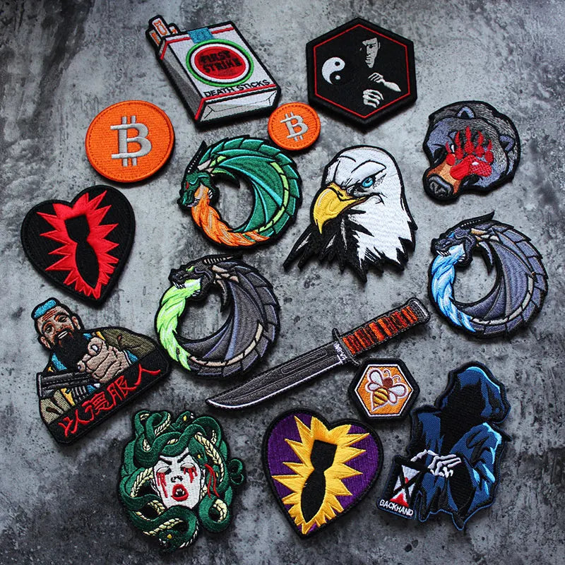 3D Embroidery Creative  Gold Coins and Stereo Eagles Armband