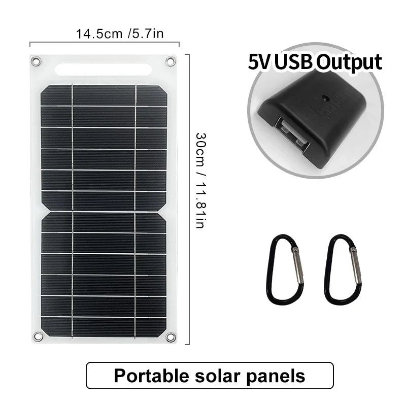 5V Flexible Solar USB Charger Photovoltaic Power Soft Panel Emergency Outdoor Charger for Mobile Phone Fan Power Bank Must-Have