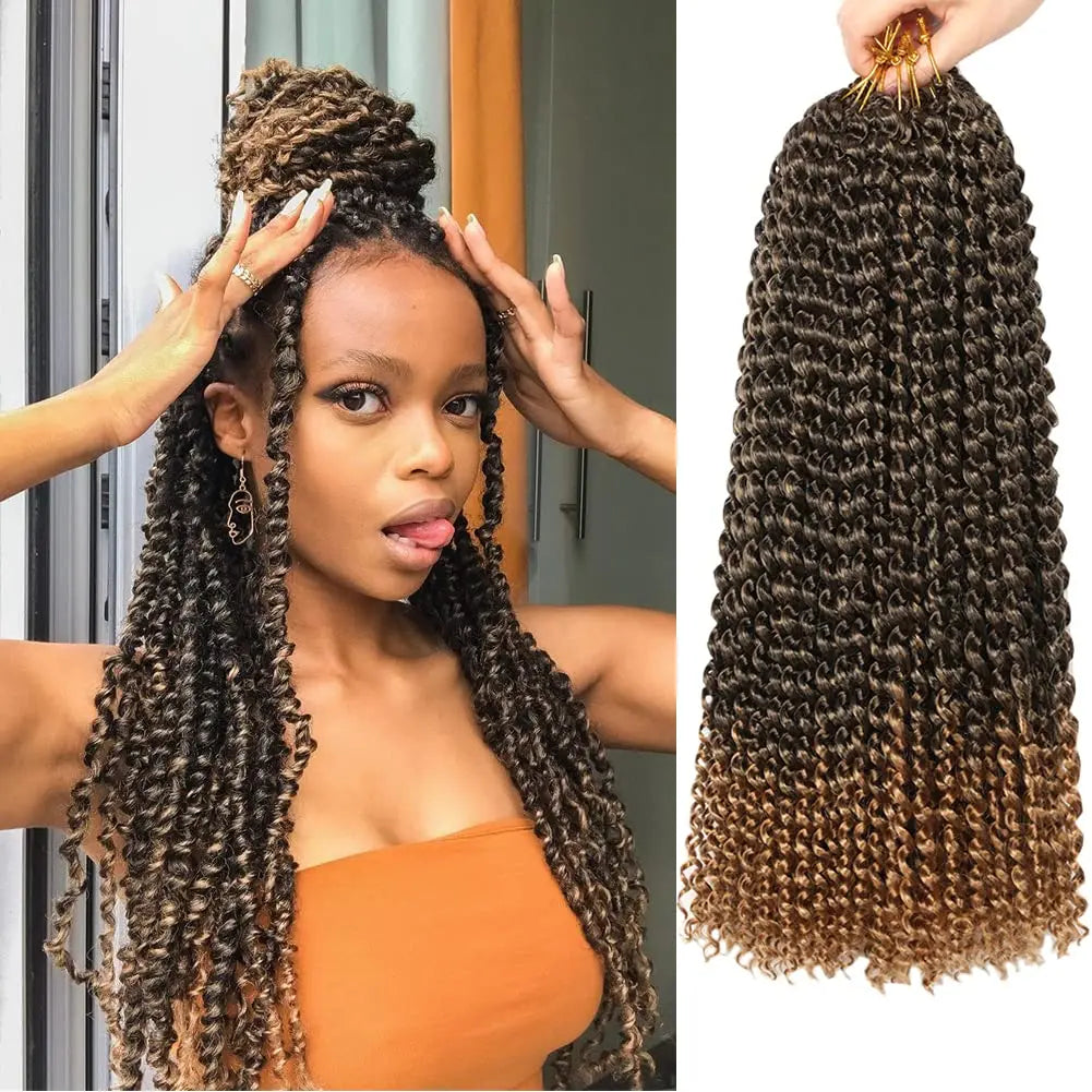 Passion Twist Crochet Hair 22Inch 7Pack Water Wave