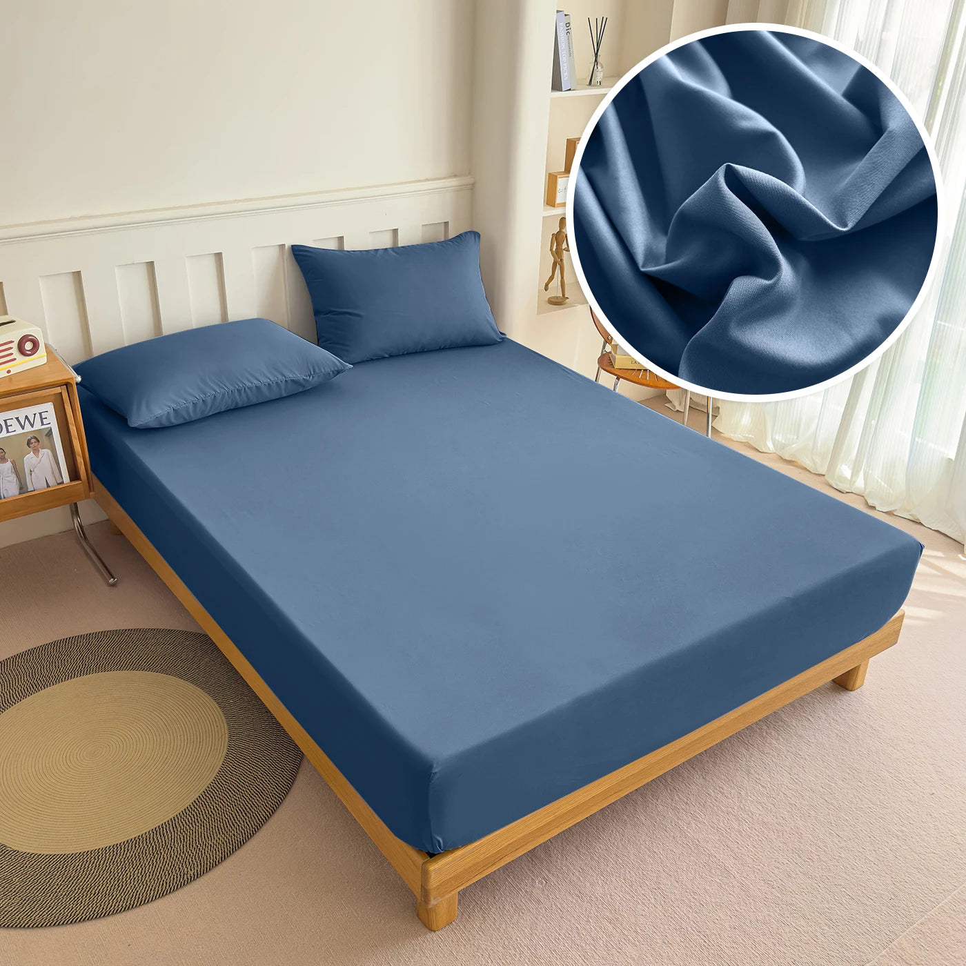 90/120/150/180x200 Fitted Bed Sheet With Elastic Band Solid Color Mattress Covers Protector Single Double King Beds Polyester
