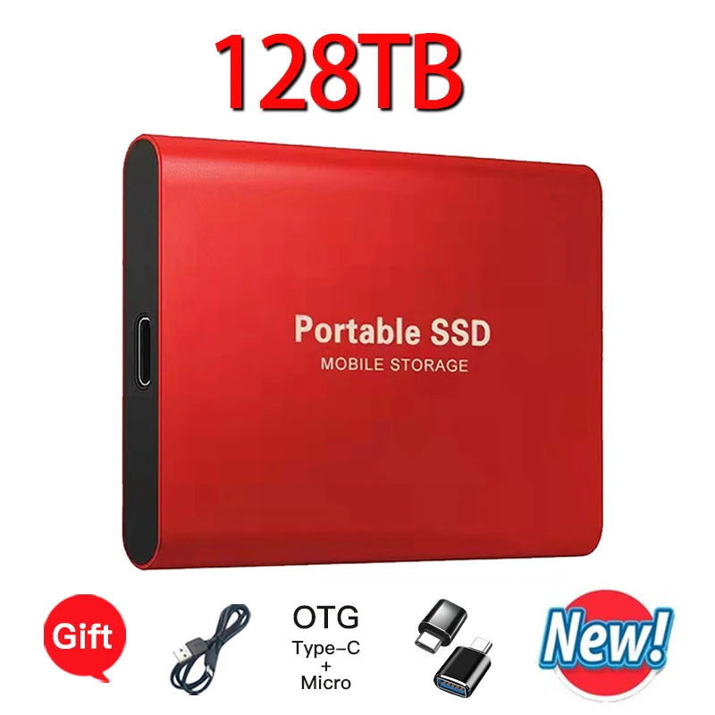 16TB External Solid State Drive Portable SSD USB 3.1 Type-C High-Speed Data Transfer Secure Storage for Important Files