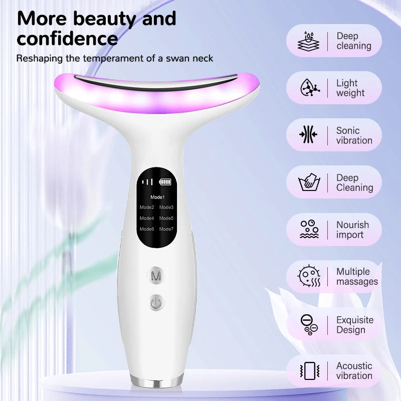 7Color Neck Face Massager Facial Massager Tool for Skin Care