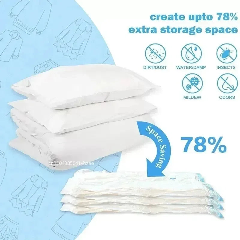 Thickened Vacuum Compression Bag Transparent Quilt Vacuum Bag Storage Bag Household Clothing Storage and Sorting Bag