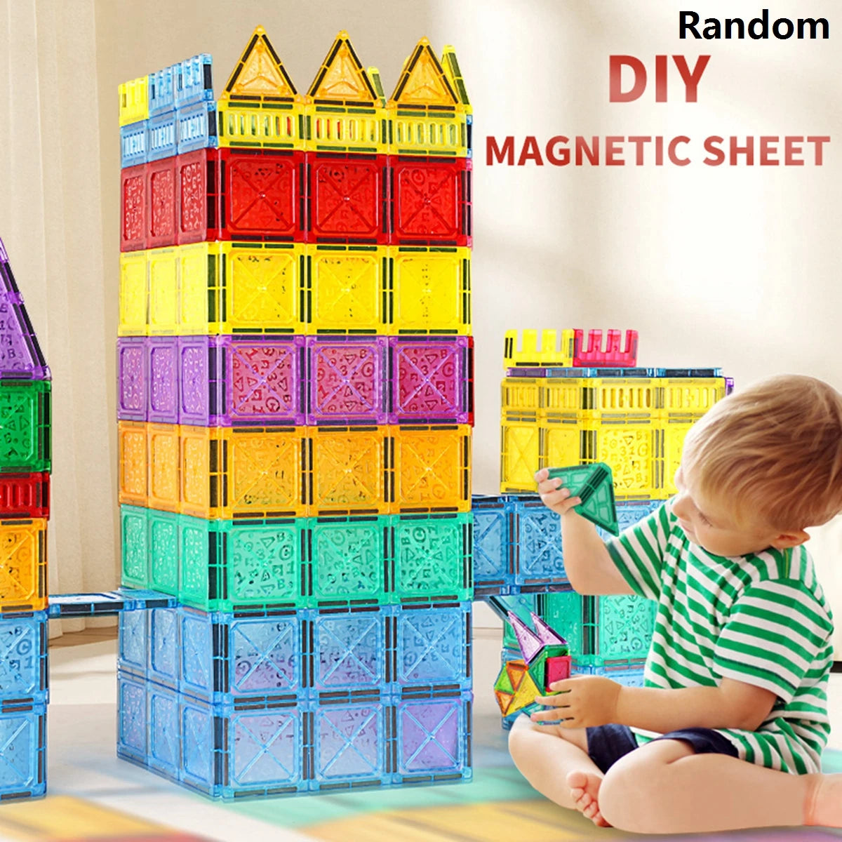 Magnetic Building Blocks Tiles Children's DIY Creative Toys for Kids Ages 3+ Year Old Boys Girls STEM Educational Sensory Gifts