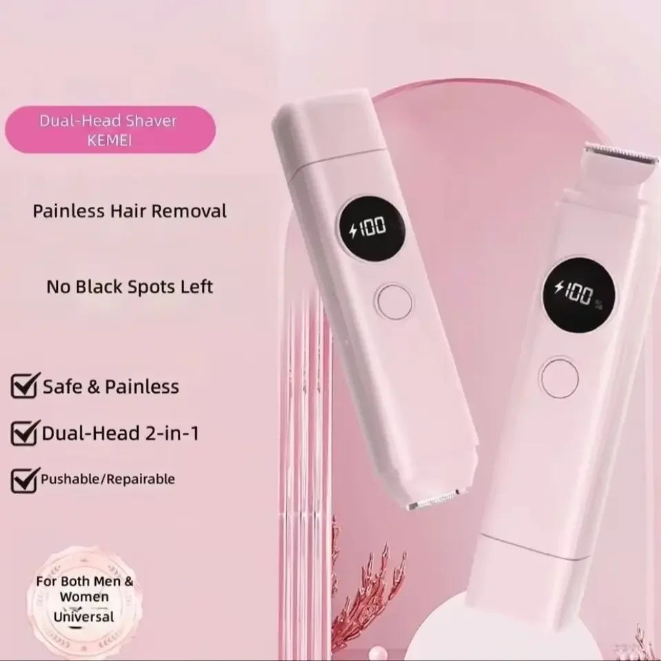 Rechargeable Waterproof DualHead Women Hair Remover Painless