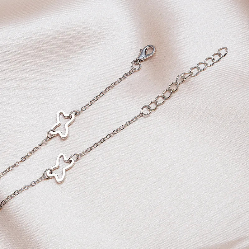 Bohemian Gold Silver Color Hollow Butterfly Anklets for Women Fashion Insect Zircon Ankle Bracelet Summer Beach Foot Chain Jewel