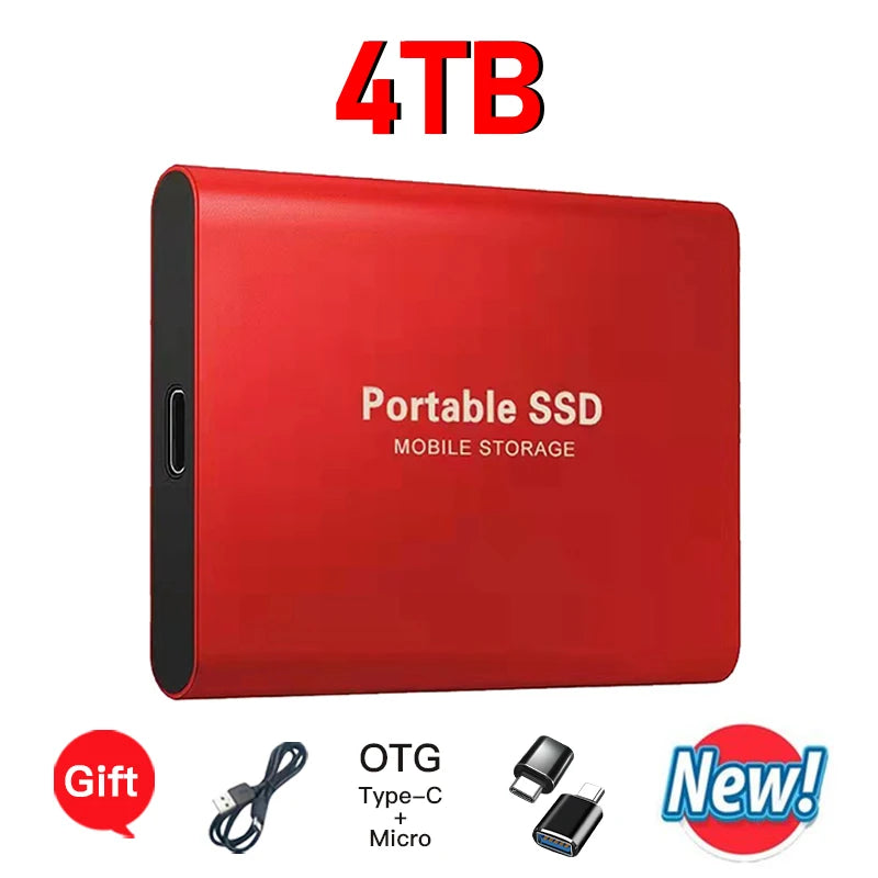 16TB External Solid State Drive Portable SSD USB 3.1 Type-C High-Speed Data Transfer Secure Storage for Important Files