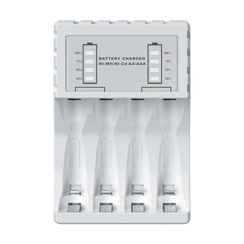 4 Slot Battery Charger Rechargeable Batter Charger With LED Display