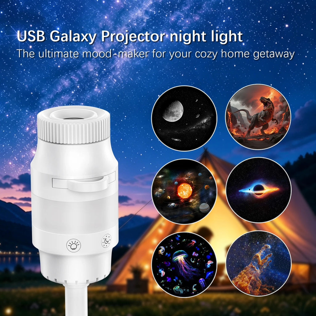 LiHangStar Smart USB Starry Sky Projector Night Light, with a Flexible Tube and 6 Projection Patterns