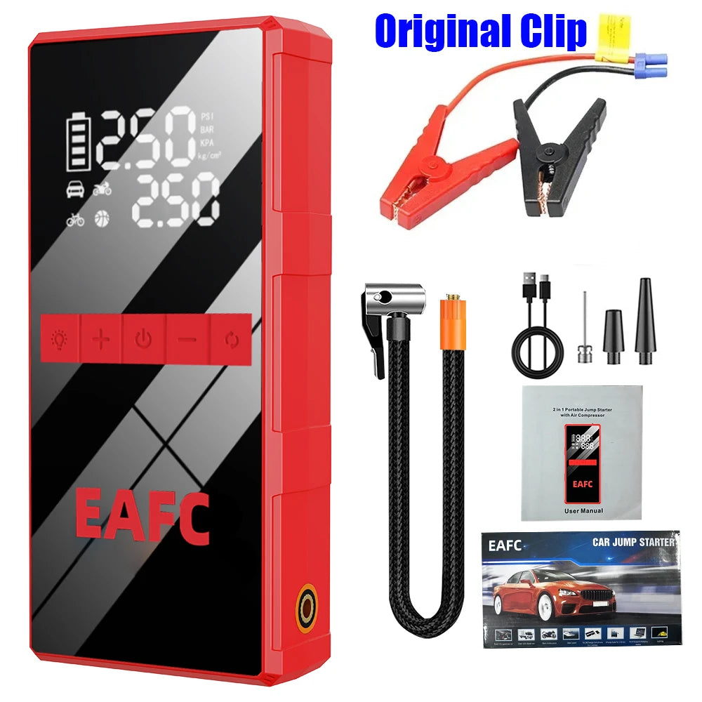 EAFC 4000A Peak Car Jump Starter 150PSI Air Compressor Newly Upgraded 4-in-1