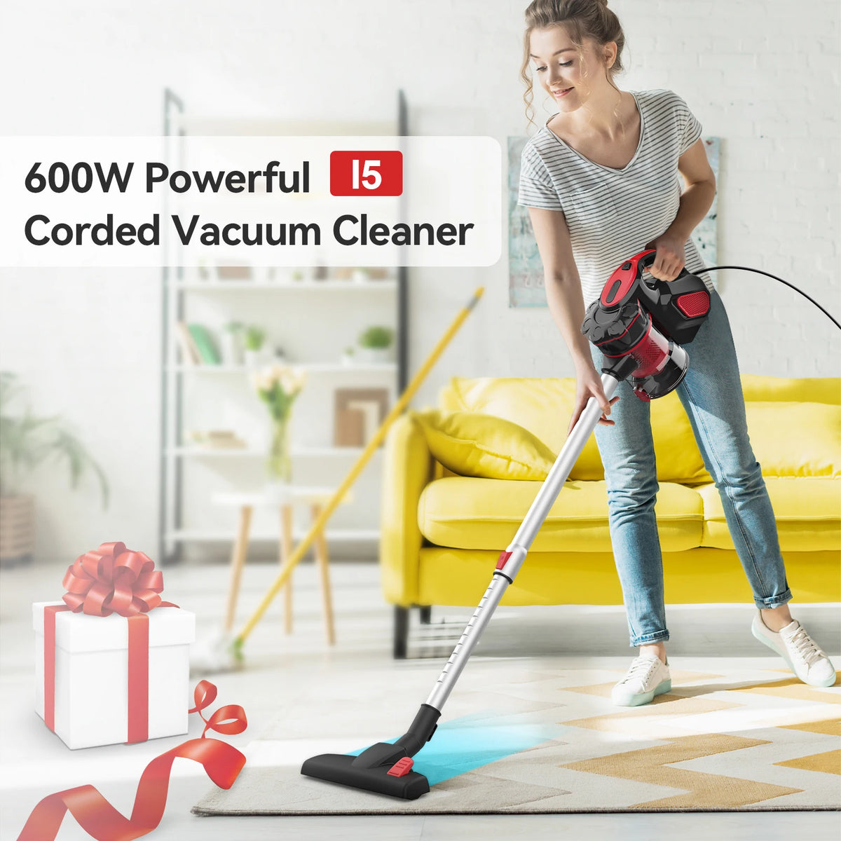 INSE I5 Corded Vacuum Cleaner 600W 18000Pa Powerful 2-in-1 HEPA Filters