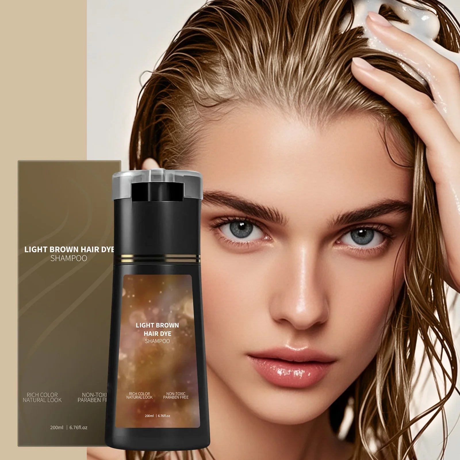 200ML Hair Dye Shampoo Quick Color Shampoo White Hair Quick Blackening Shampoo Oil Control Fluffy Shampoo Nourish Hair Care