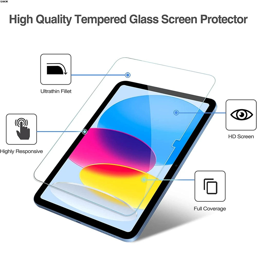 Tempered Glass Screen Protector For iPad A16 Air 13 11 5 4 M3 2025 10th Generation For iPad Pro 12.9 M4 M2 9th 7th Mini 6 7 Film