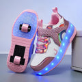 Two Wheels Children's Led Light Roller Skate Shoes For Kids
