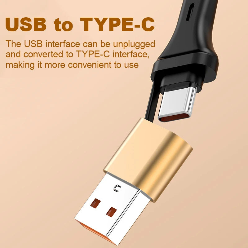 5A 120W 3 in 2 Fast USB C Cable for Huawei/Honor iPhone Samsung