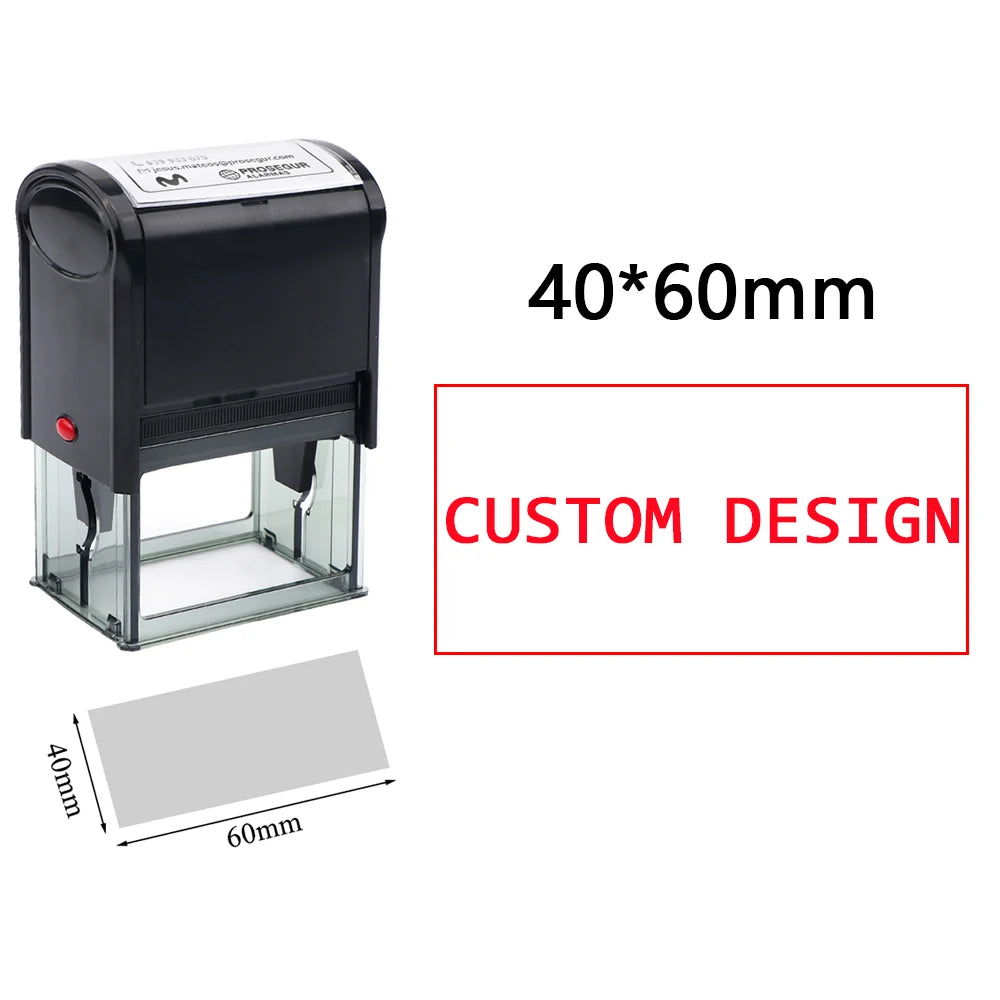 Customize LOGO Self-Inking Stamp Rubber Kit Self Ink Dial Seal Business Number Monogram Printing Stamp Multiple Ink Color Option
