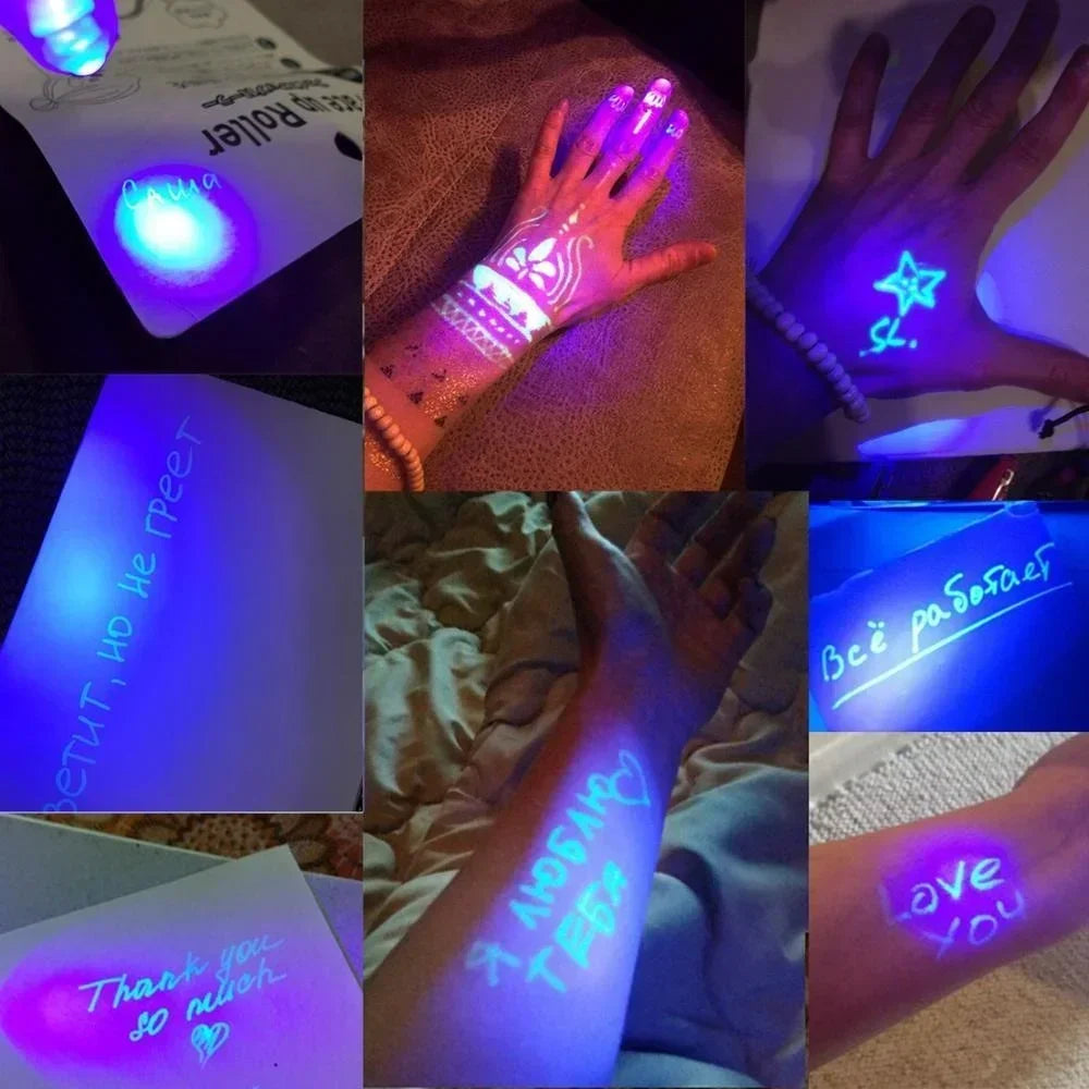4-12pcs Invisible Ink Pen Spy Pen with UV Light Magic Marker