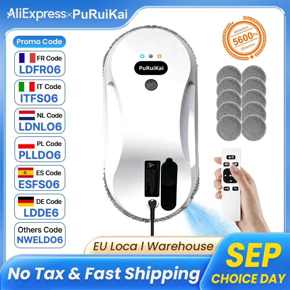PuRuiKai Household Window Automatic Water Spray Cleaning Robot,