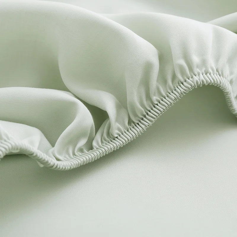 Bamboo Fiber Bedding Fitted Sheet Silky Cooling Plant Fiber