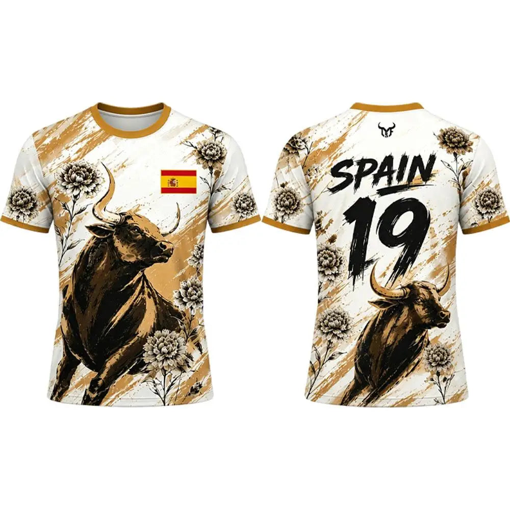 Spain Flag Print Jersey T-shirt 2026