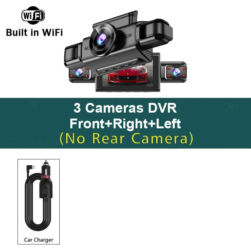 FHD 1080P 4 Channel Full HD Car DVR Wifi Dash Cam 4 Cameras Dashcam Video Recorder Night Vision Black Box Cabin 24H Parking