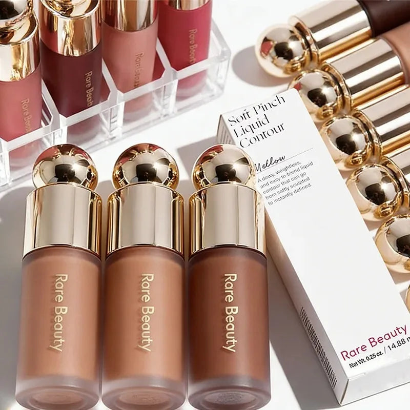 Rare Beauty Facial Liquid Contour Bronze Powder Smooth Natural Moisturizing Long-Lasting Easy to Apply Lip Gloss Makeup With Box