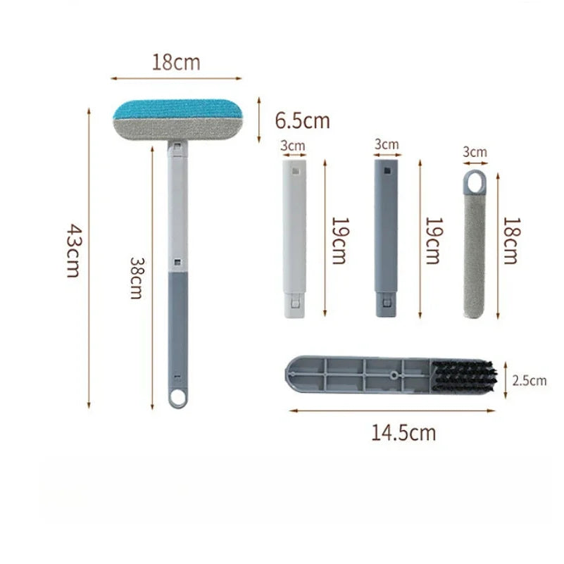 3 in 1 Disassembly Cleaning Screen Window Brush with Screen Mesh Brush, Cleaning Brush, Scraper , Dual Purpose Dry and Wet Tool