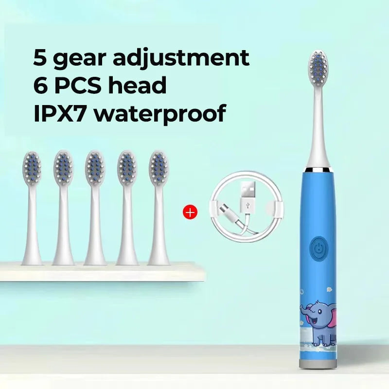 USB Sonic Child Electric Toothbrush Rechargeable Colorful