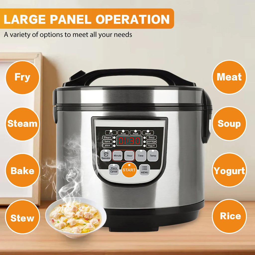 DWiusty 5L Digital Rice Cooker, 700W Multi-Cooker with LED Display & Non-Stick Pot, Warm Function Food Steamer For Family Meals
