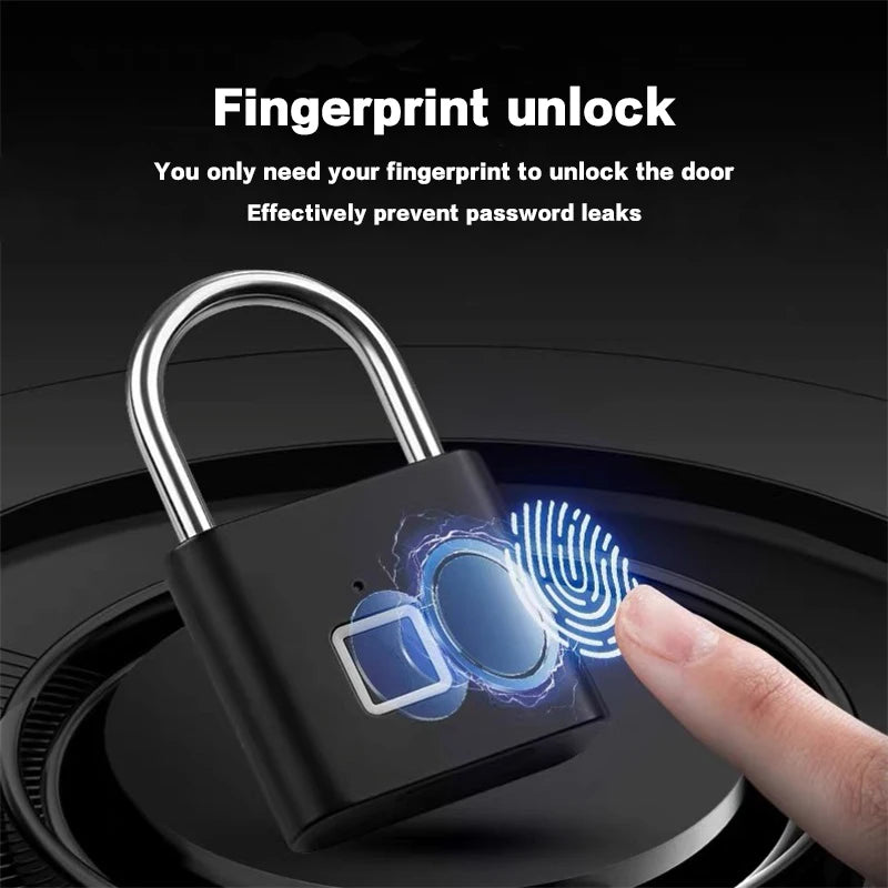CDOK P2 Fingerprint Padlock, Built-in Rechargeable Battery,