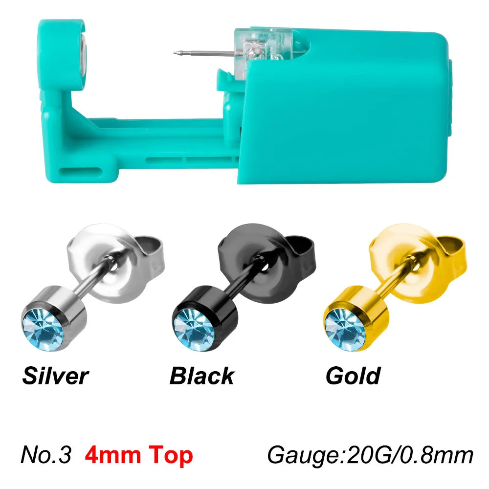 1PC Green No Pain Cartilage Tragus Helix Piercing Gun
