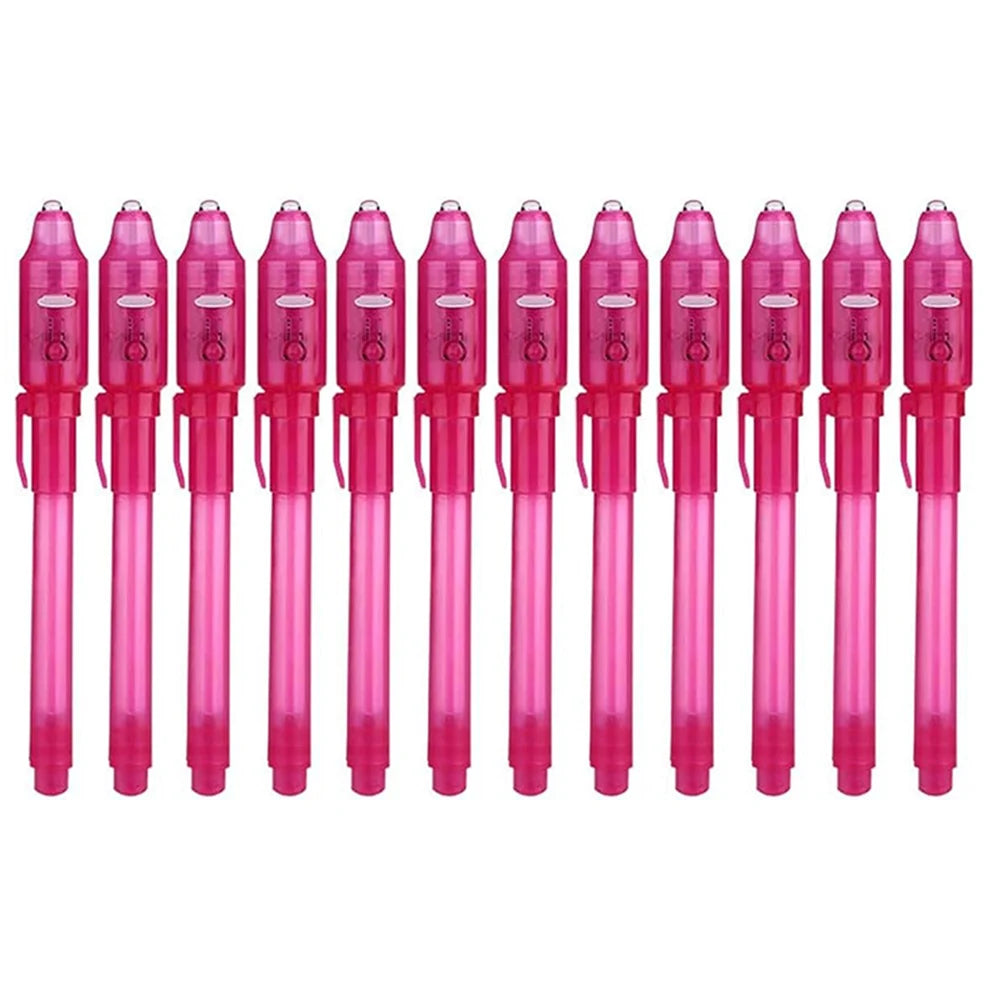 4-12pcs Invisible Ink Pen Spy Pen with UV Light Magic Marker