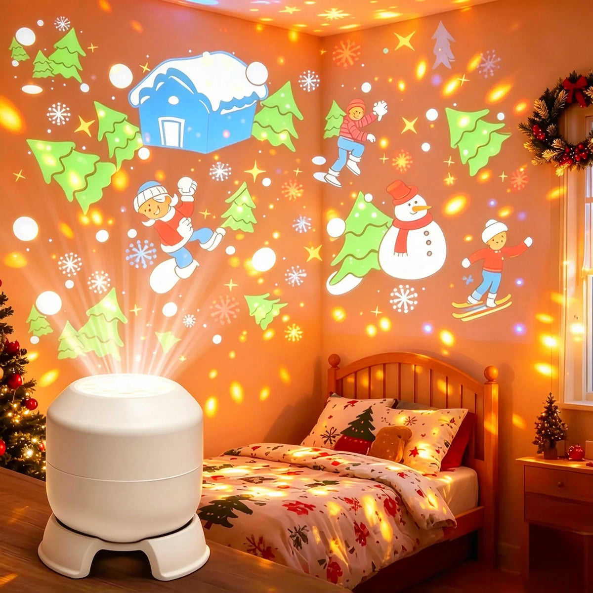 Halloween Projector Led Night Lights USB Dynamic Rotating