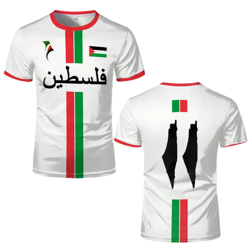 Palestine Flag Map 3D Printing T Shirt For Men Freedom Tees