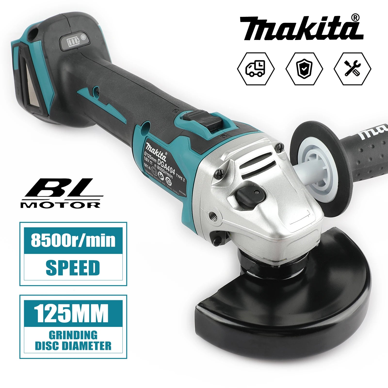 NEW 2026 Makita DGA404 125mm Variable Speed Grinder, 18V Universal Battery, Brushless Cordless Design for Home & Workshop Repair