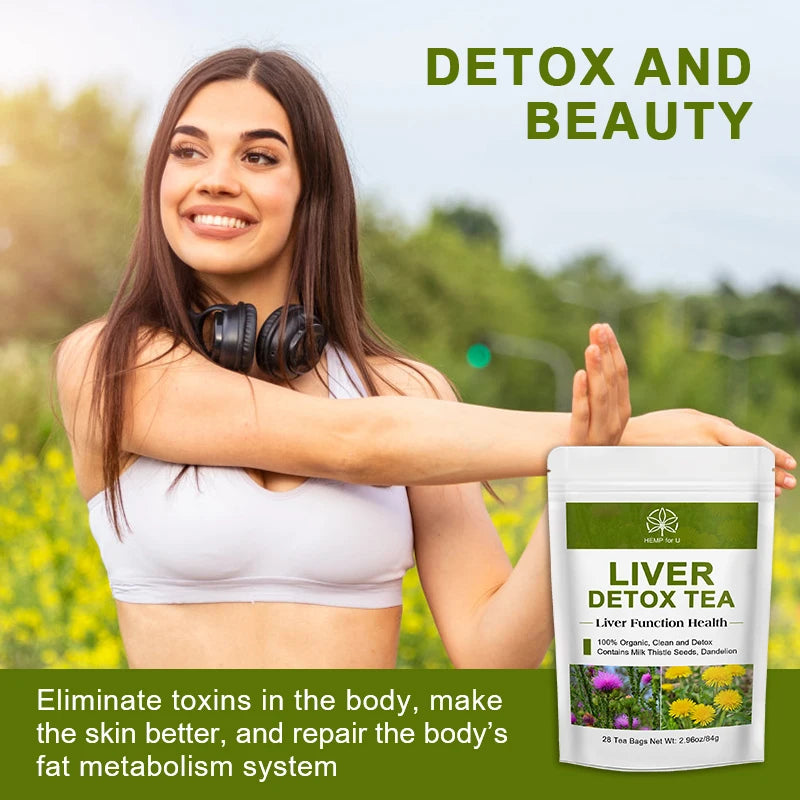 100% Liver Detox Drink Contains Natural Plants Milk Thistle and Dandelion