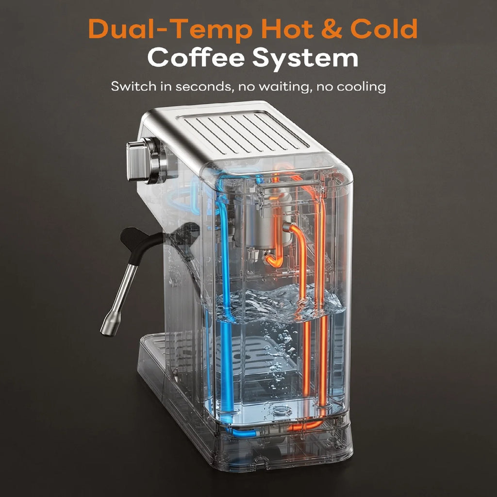 20 Bar Espresso Maker with Milk Frother and Touchscreen 1400W Fast Heat