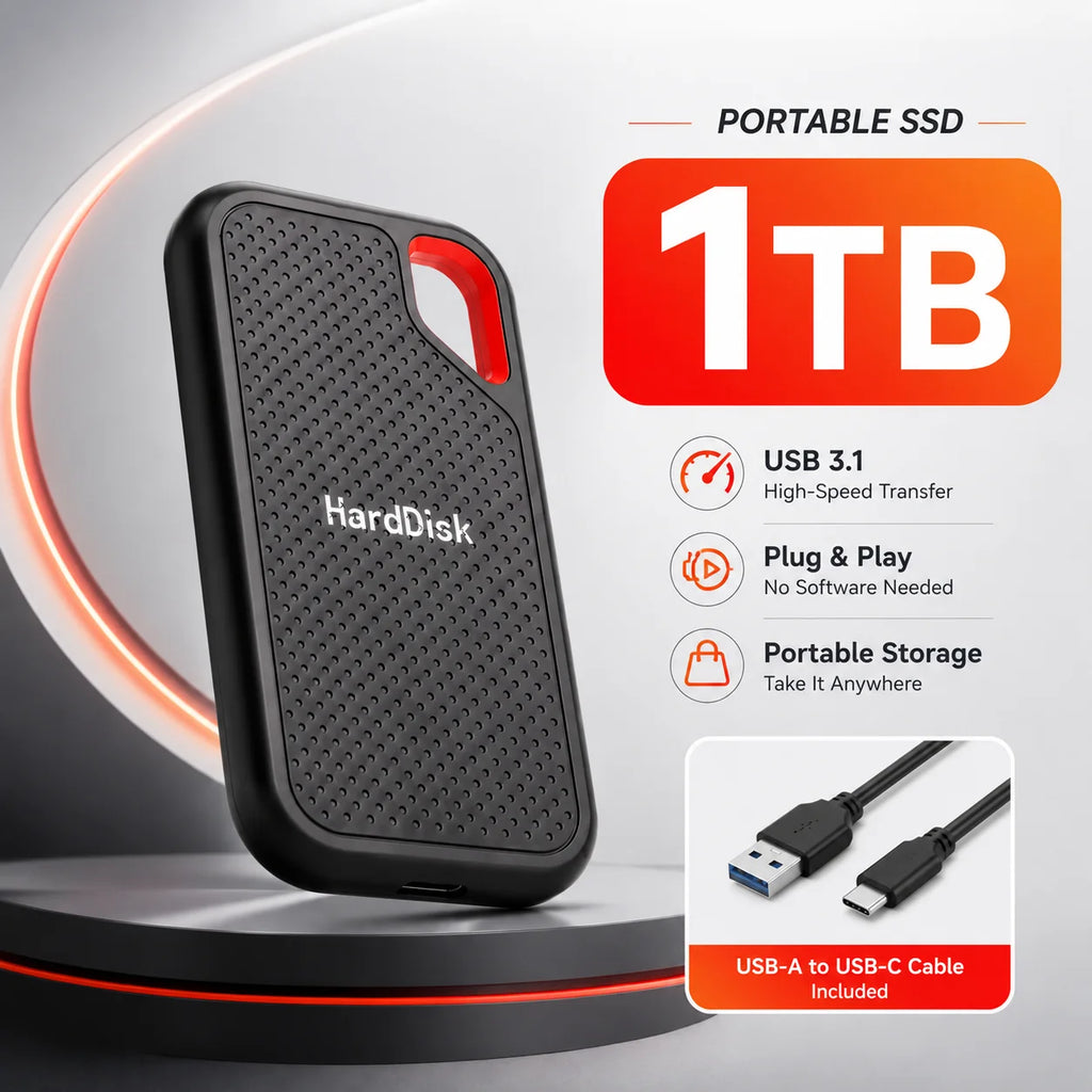 Large Capacity External SSD 2TB 4TB Fast Portable Hard Drive